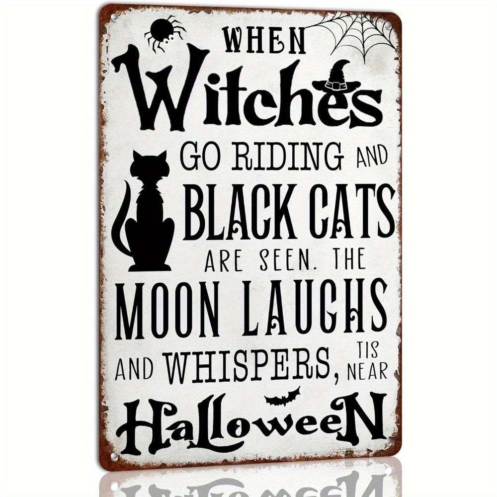 Halloween Neighborhood Retro Metal Iron Sign Witch Decoration Haunted House Wall Art Agritainment Home Bar