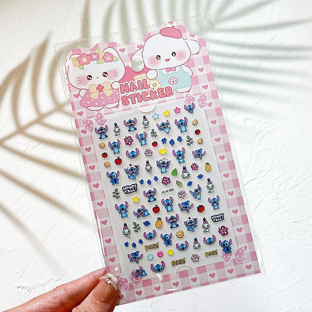 Luminous 5D Embossed Fluorescent Nail Art Stickers for Kids - Odorless Princess Design