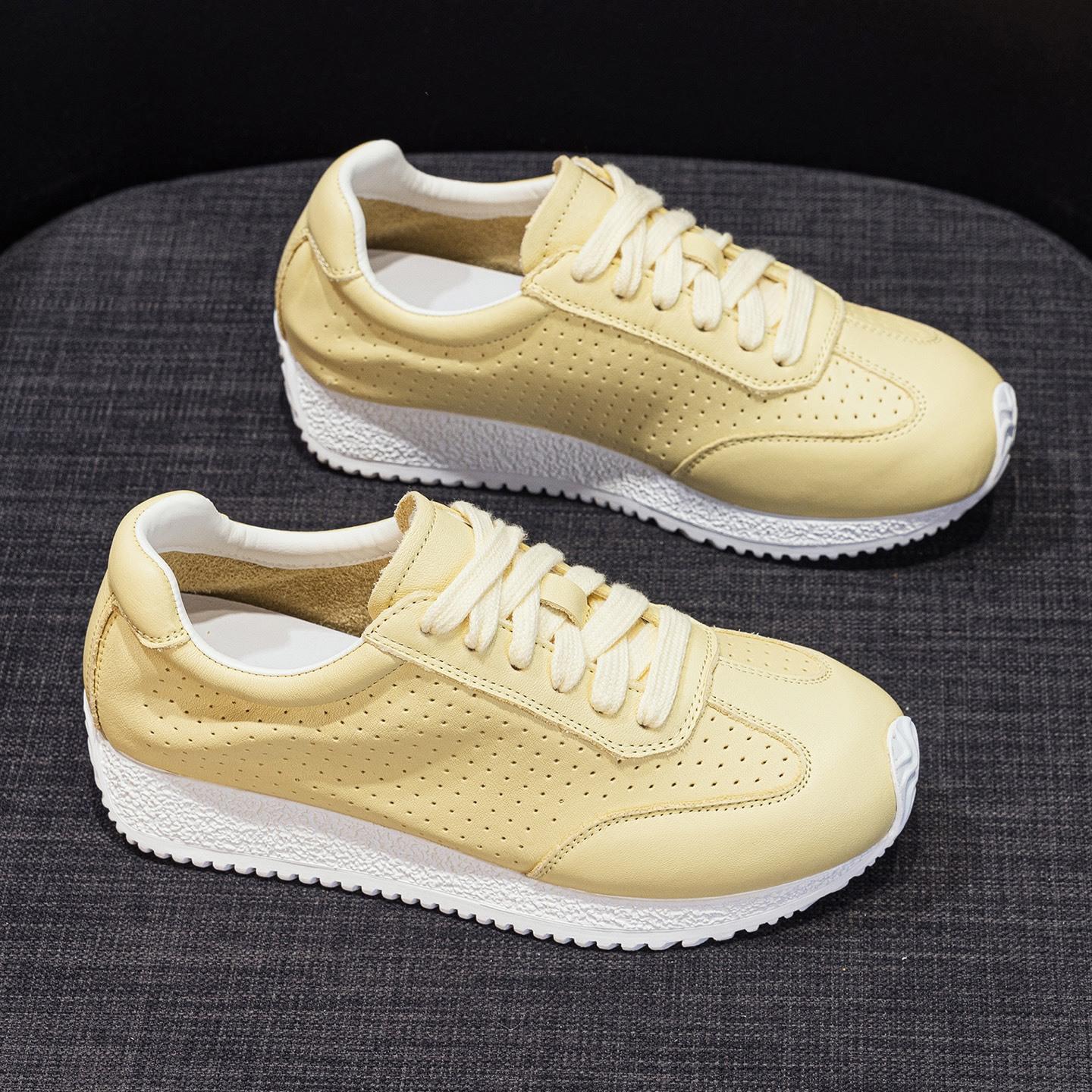 

Little white shoes women s 2025 new spring outer wear fashion temperament versatile height increase leisure sports thick-soled muffin shoes 40 жёлтый