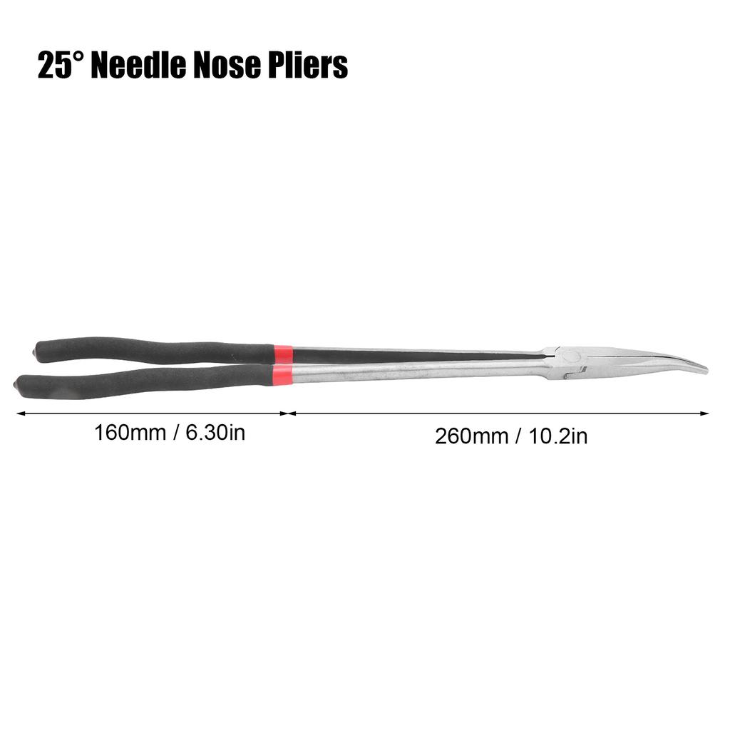 16in Needle Nose Pliers Pliers Needle Nose Pliers 25° Long‑Handled Tool Steel High Temperature Quenching Clamp 16in 400mm