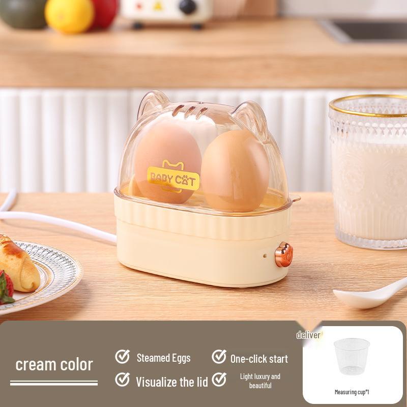 Compact Multi-Functional Egg Steamer with Dry-Burning Protection & Auto Power-Off for Home & Dorm Breakfasts