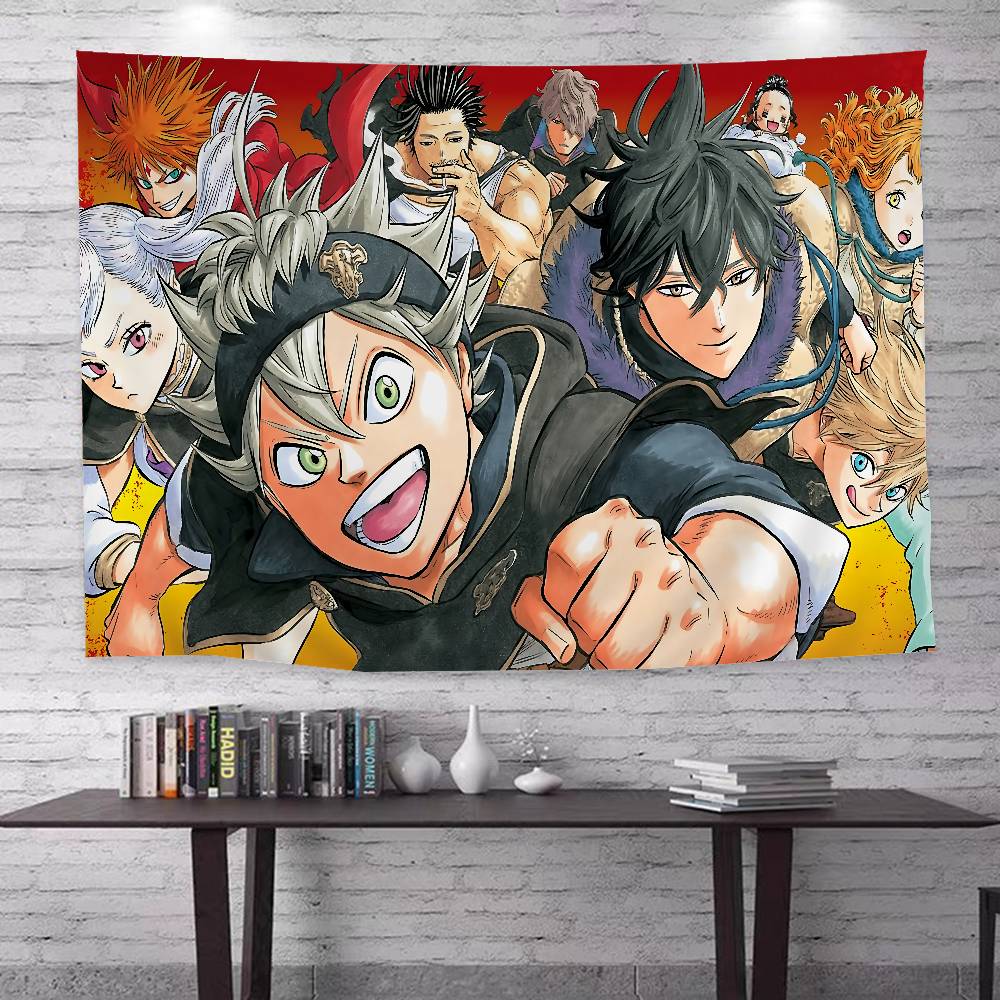 Black Clover Rise of the Wizard King Tapestry  Anime Character Collage Design Anime Print Wall Hanging Ideal for Bedroom Decor