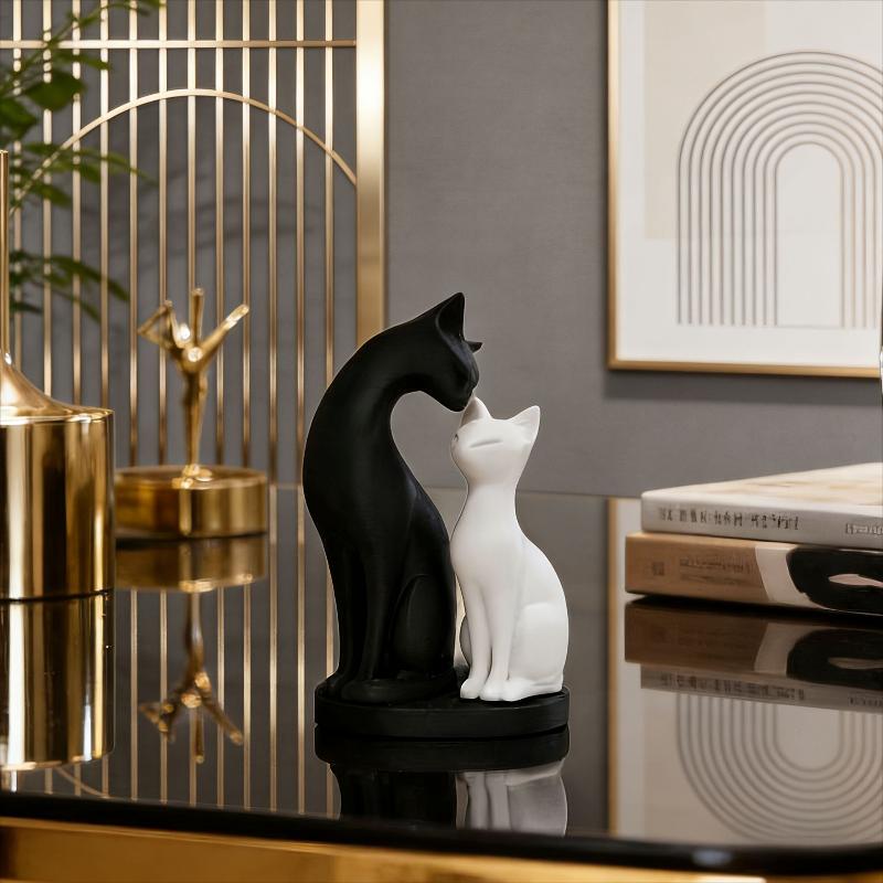 Cat Figurines Simulation Plastic Cat Refrigerator Sticker Material Miniatures Cartoon Car Cat Ornament Kids Toy+