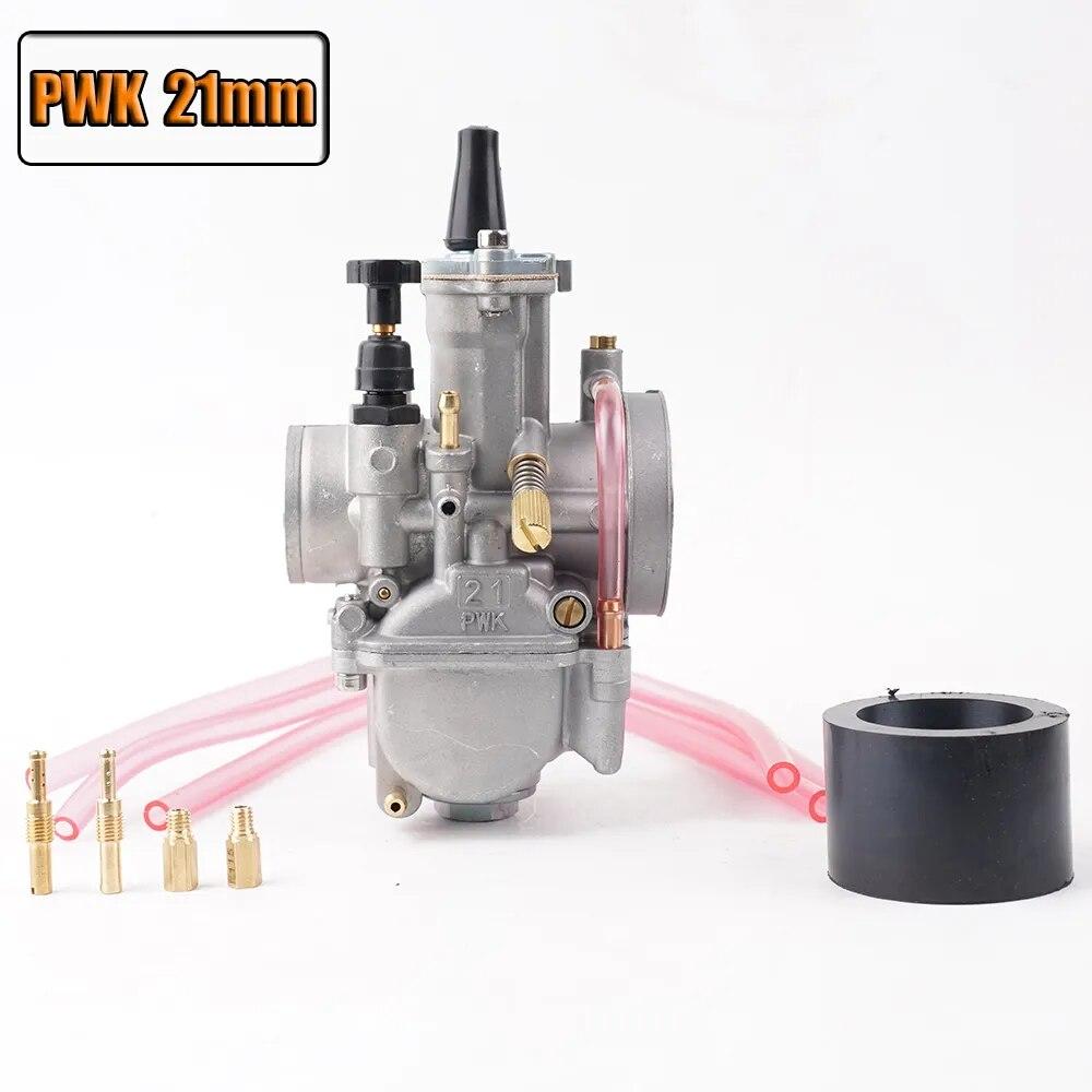 PWK Universal Carburetor, 21 24 26 28 30 32 34mm PWK Motorcycle Carburetor Power Injection, for Racing Mikuni Koso ATV Yamaha PWK-21