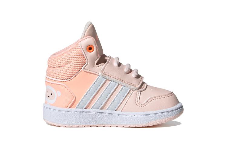 Adidas Neo Hoops 2.0 Mid I Slip Resistant Slip Resistant Mid top Toddler Shoes Pink White Infant And Toddler FW4924