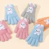 Kids Five Finger Rabbit Gloves Winter Warm Knitted Cute Cartoon Baby Girl Gloves For Cold Weather