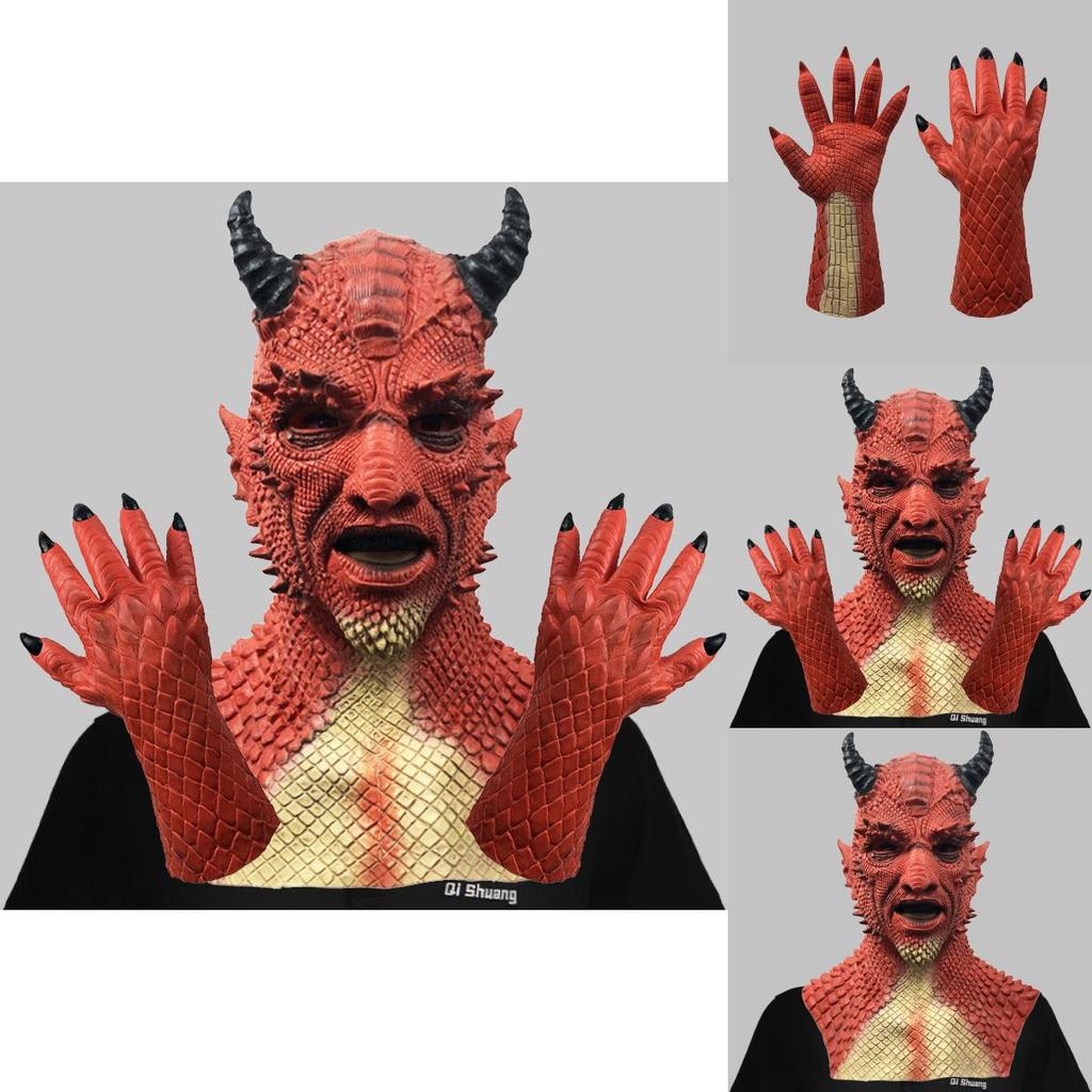 Schreckliche Beriael Horror Maske Und Kostümhandschuhe Für Halloween Und Kostümfeste