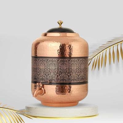 Bakır Çekiç Oyma Su Sebili Matka Kapları Paslanmaz Çelik Musluklu Kap Tencere 11 Litre Ayurvedik Sağlık Faydaları Yoga Bakır