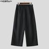 INCERUN Men Casual Loose Zip-up Waist Print Wide Legs Long Trousers Pants
