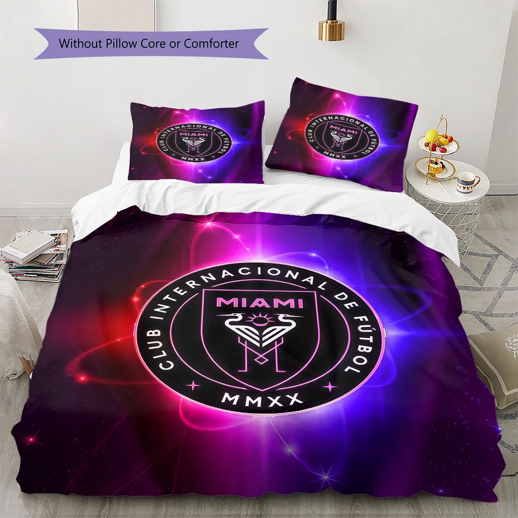 Inter Miami CF Pattern Bedding,Quilt Set Quilt Cover Pillowcase Home Birthday Gift(1 * duvet cover + 2 * pillowcase, without core)