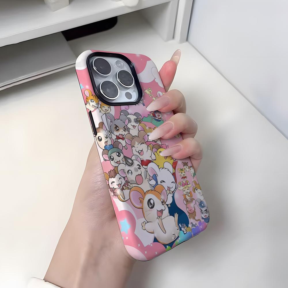 Hamtaro Hamster Phone Case For Iphone 16 Pro Max 15 13 14 12 11 14 Pro Max 15 Pro Max Fashion Two-in-one Cover