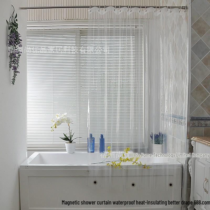 3D Transparent PEVA Waterproof Shower Curtain