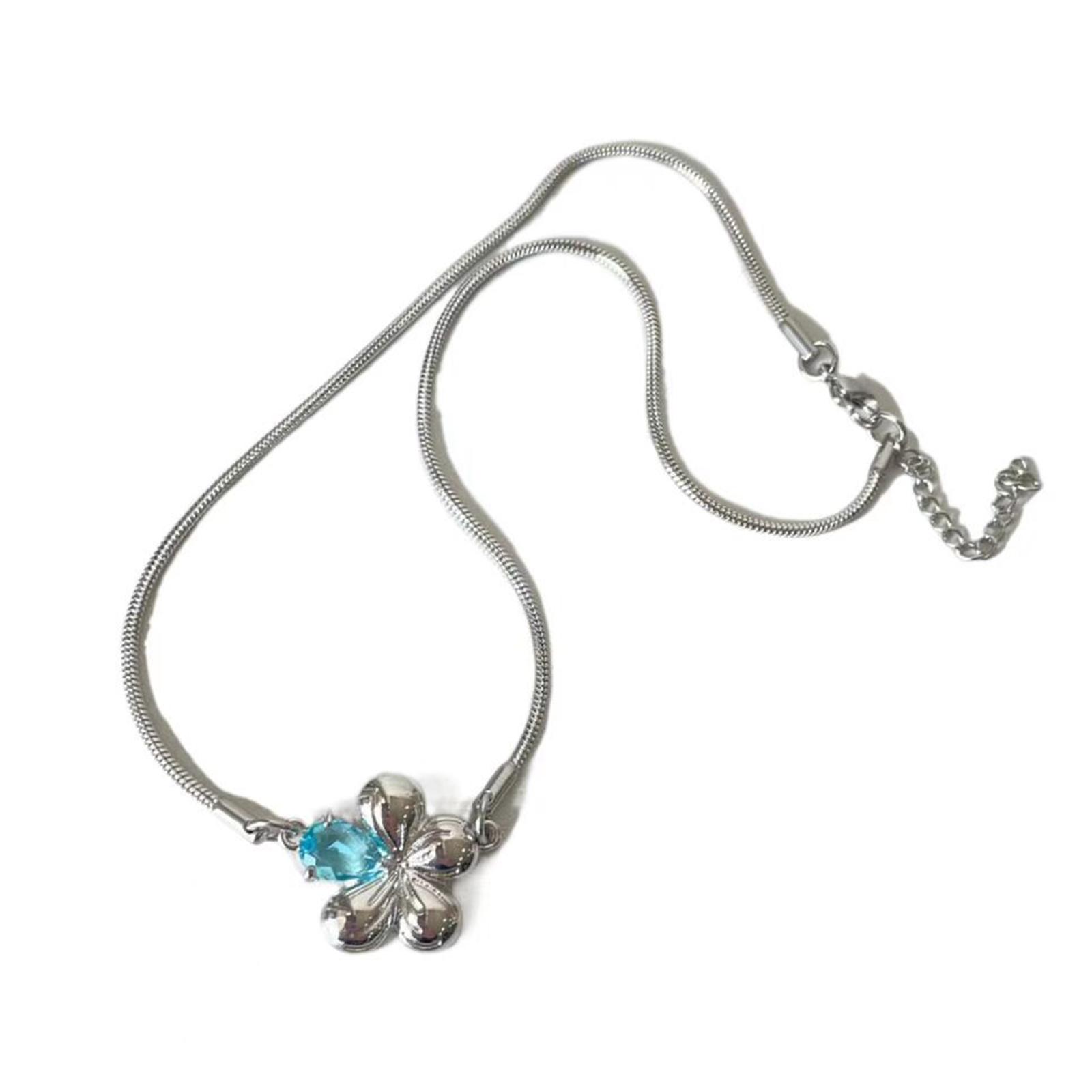 

Ожерелье с цветком циркона, цепочка из змеиной кости, колье Y2K, ювелирные изделия, элегантная цепочка на ключицу для женщин, регулируемые ювелирные изделия, подарок