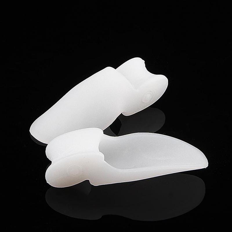 2 Pcs White Silicone Toe Protector Pad Bunion Corrector Straightener Spreader