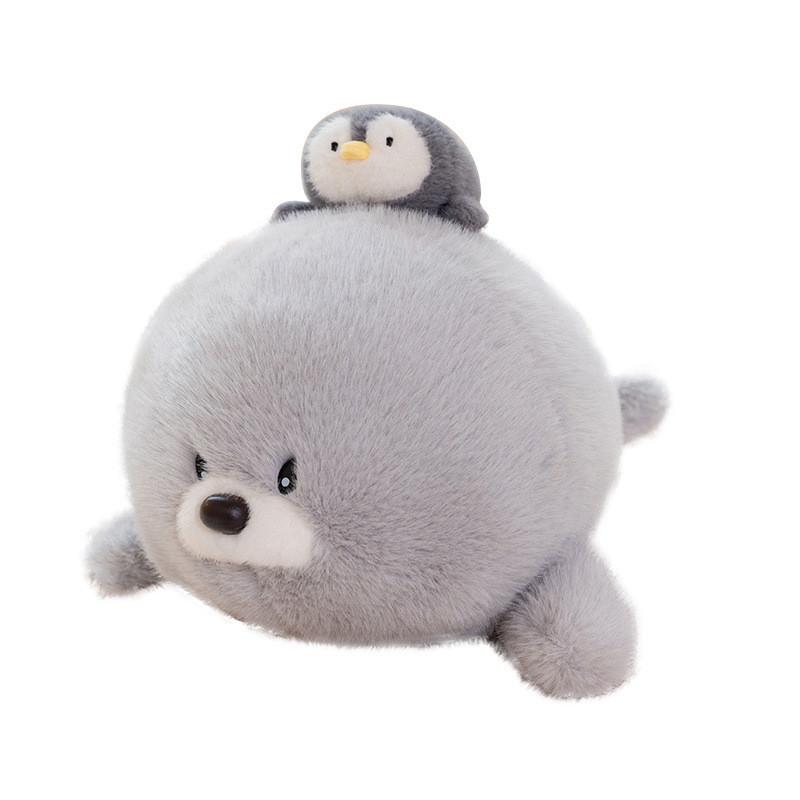 Sea Cuter Lion Animal Dolls With Penguin Design On Top Of The Head For Kids Gift