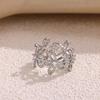 Minimalist Corss Hollow Opening Rings For Women Flower Buds Anillos Fashion Ring Gold Color Romantic Jewelry Party Punk Gift