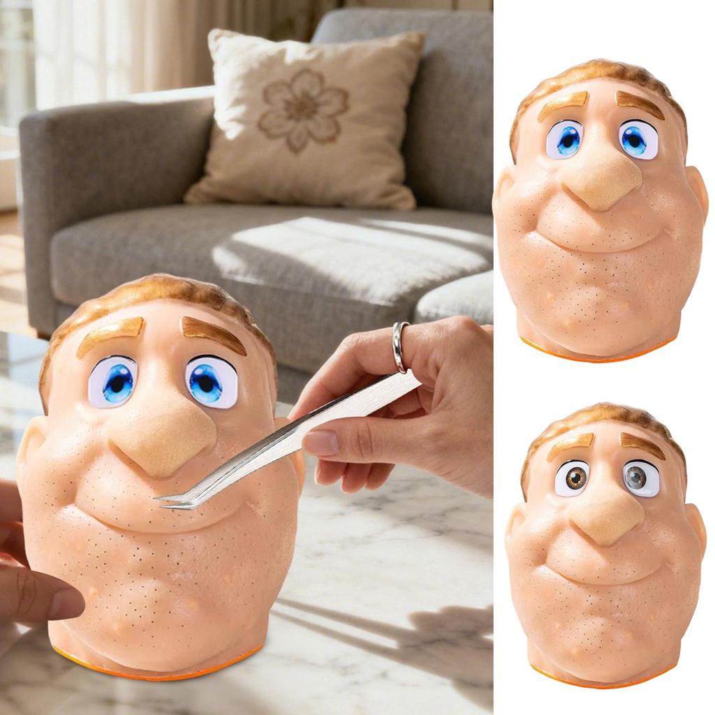 Realistic Pimple Popping Fidget Toy Face Silicone Toy Sensory Activities Funny Realistic Silicone Face Blackhead Pimple Pop Toy
