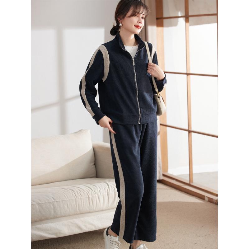 Autumn Casual Two-Piece Set for Middle-Aged Women - Plus Size Fashionable Sportswear
