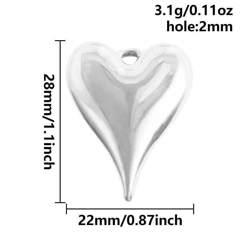 6pcs High Quality Assorted Stainless Steel Heart Charms For Jewelry Making Bracelets Keychain Pendant DIY Women Men Pendant Bulk