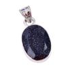 Natural Blue Sunstone Gemstone 925 Solid Sterling Silver Gift Pendant 1.25" M4d67