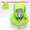 Cartoon Memory Foam U Shape Pillow With Hood For Adults