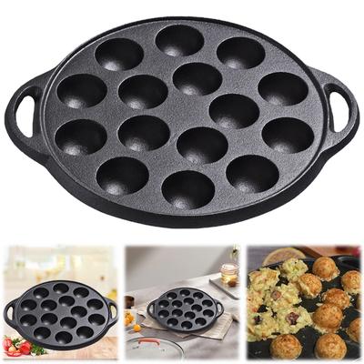 Cast Iron Takoyaki Pan 15 Holes Nonstick Grilling Pan Cooking Plate Cooking Grill Baking Pan Perfect for Octopuses Balls Pancake
