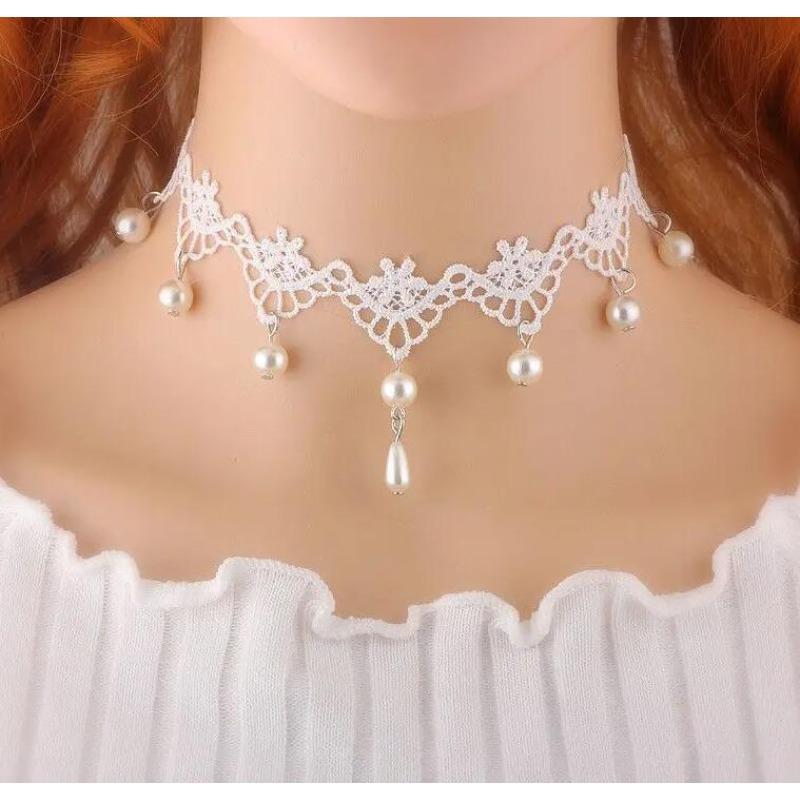 Neo-Gothic Black Sexy Lace Chokers Necklace for Women Fashion Retro Clavicle Chain Halloween Collar Y2K Decoration Jewelry Gifts
