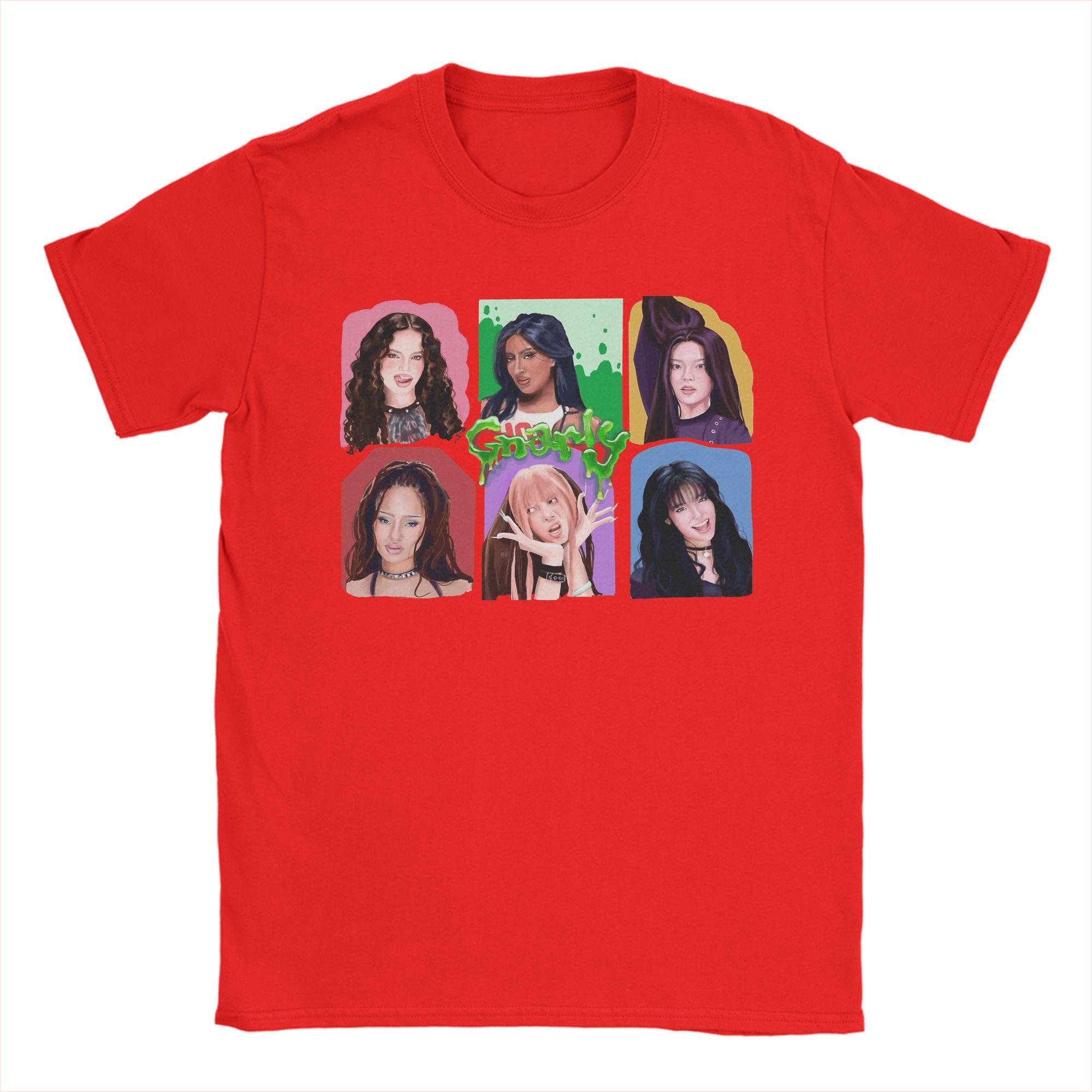 

Gnarly Katseye Band T Shirt Beach Vintage T-Shirts Cotton Fashion Tshirt For Unisex Short-Sleeved Casual Top Tees S