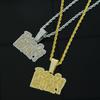 Hip Hop Style Full Diamond Letters Brother Over Money Pendant Fashion Cross-border New Men's Necklace Accessories