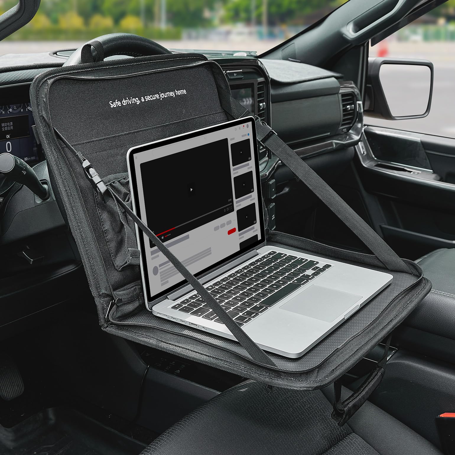 

JOYTUTUS Столик для автомобиля на руль с регулируемым углом и складной столик на пассажирское сиденье для легких грузовиков и удобный для и учебы в чёрный