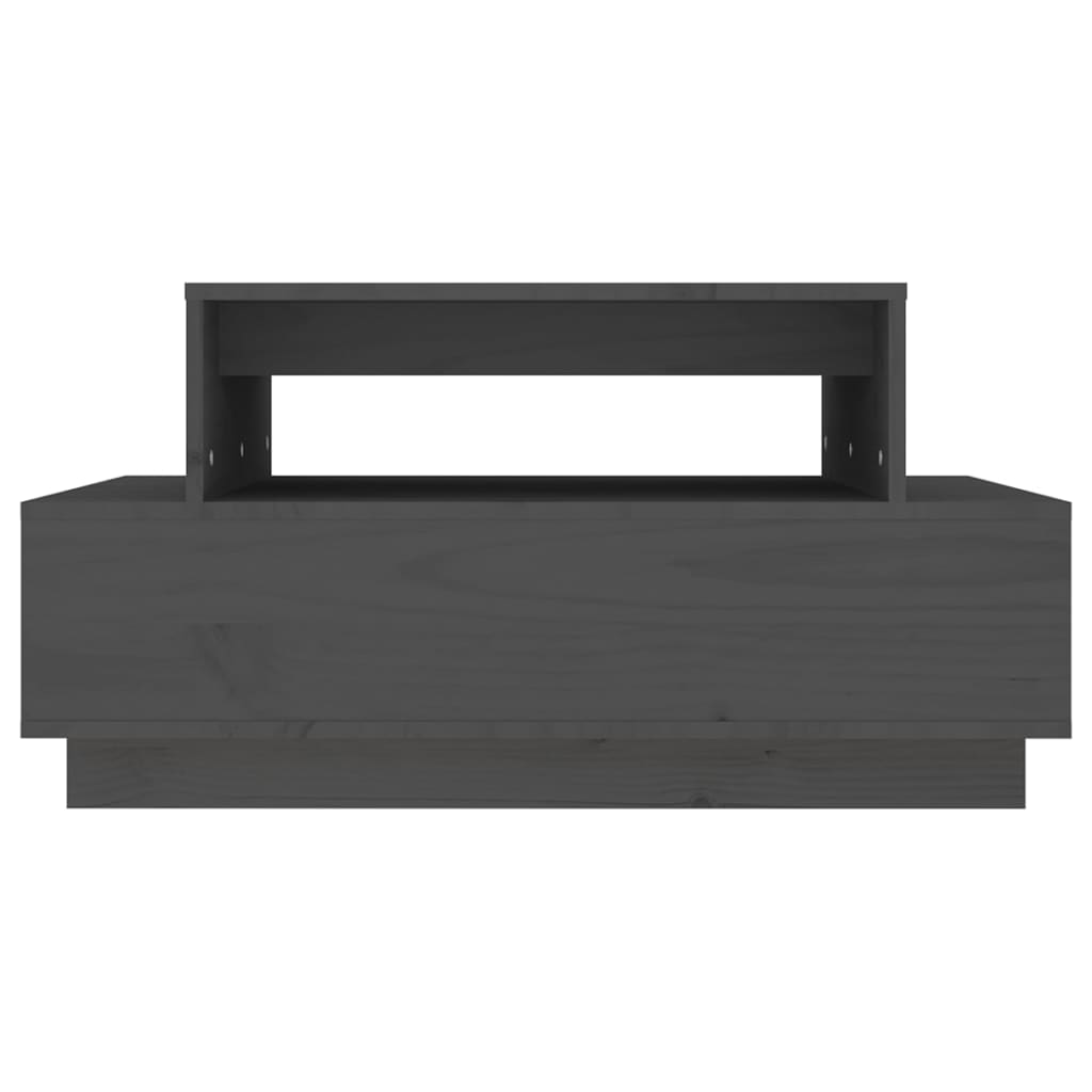 Vidaxl Stolik Kawowy, Szary, 80X55X40,5 Cm, Lite Drewno Sosnowe