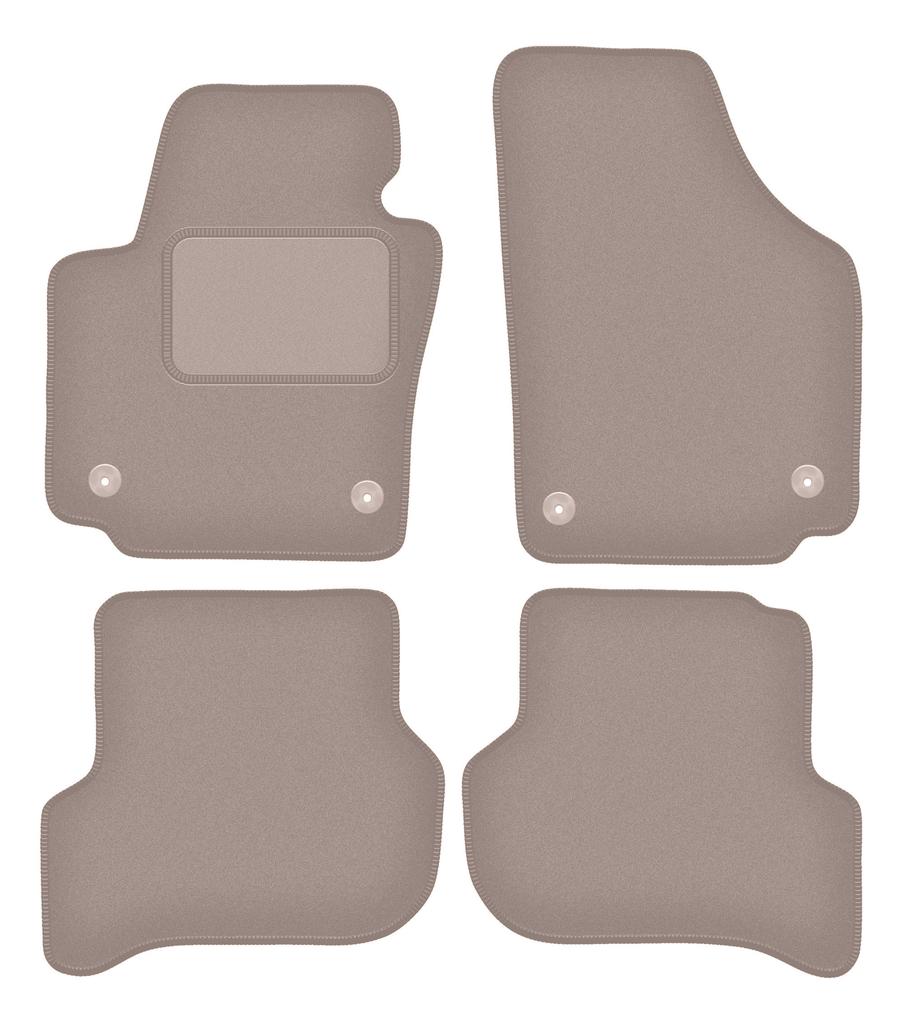 Beige Velour Floor Mats For: Seat Altea Minivan (08.2008-2015)