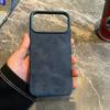 Blue Imported Suede Magnetic Charging Case for iPhone 17 12 13 14 15 16 Pro Max Air Premium Leather All Inclusive Back Cover