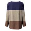 Women's Fashion Casual Irregular Patchwork Color Print Loose Medium Long Long Sleeve Top