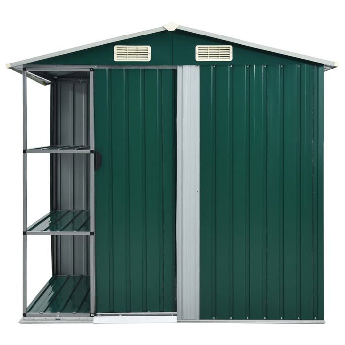VidaXL Garden Shed with Shelf Storage Cabin Tool Shed Storage Shelter Hangar Outdoor Yard Green 47104
