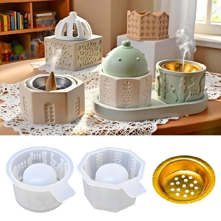 Flexible Silikon-Bastelform Arabisch inspirierter Räucherstäbchenhalter für Wachsschmelzen, Seifenherstellung und DIY-Geschenke