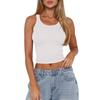Women Sexy Y2k Slim Fit Solid Ribbed Cropped Sleeveless Tank Top