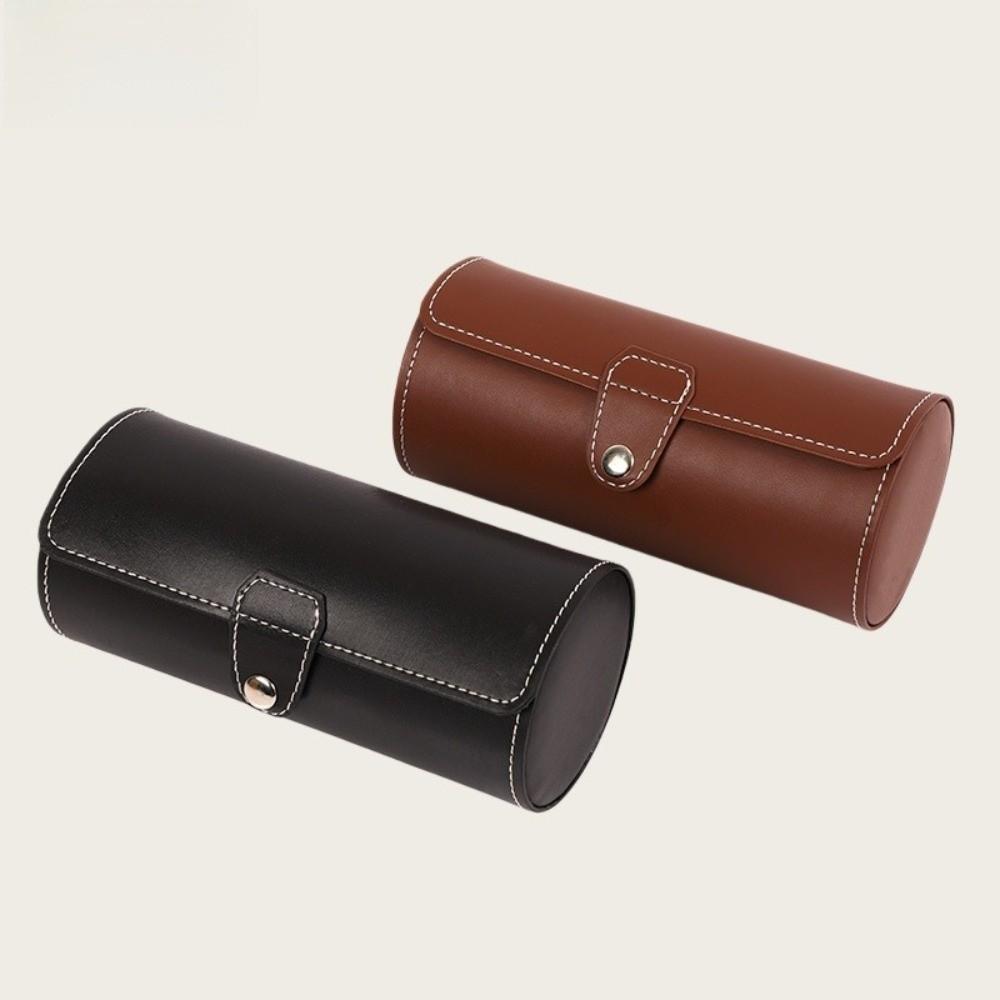 3 Grids Cylinder Watch Storage Box Removable Pillows Watch Organizer Watch Display Case Travel