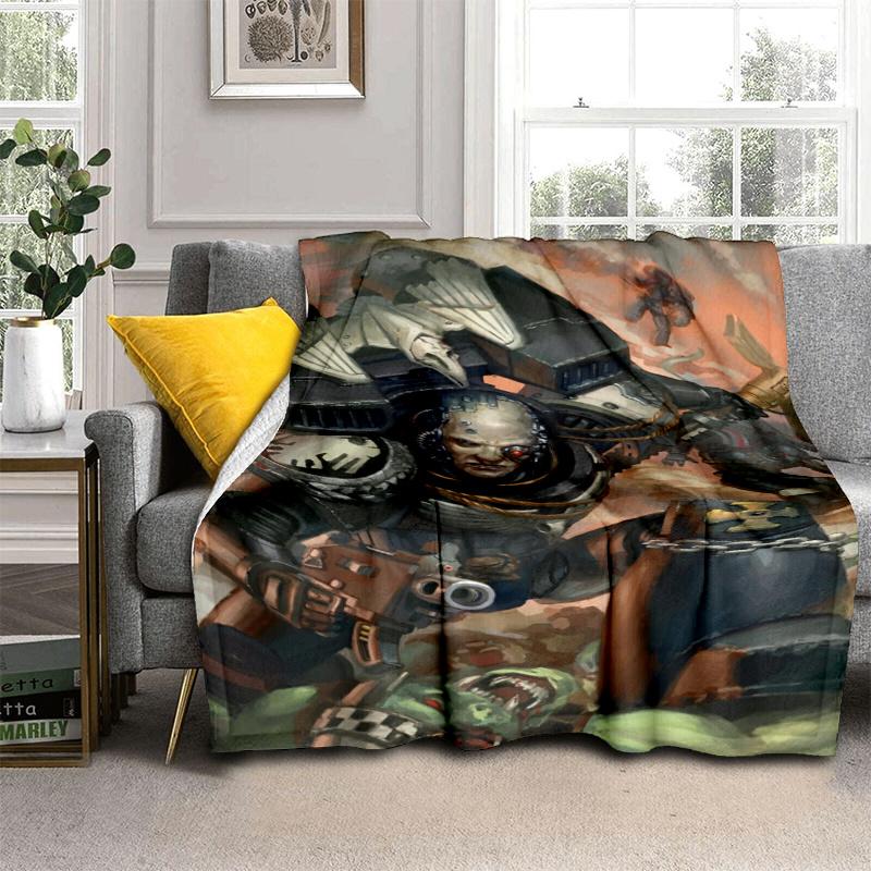 Warhammer 40K Theme Printed Blanket,Perfect for Couch, Bed, Travel & Outdoor Use | Machine Washable, Cozy & Durable.