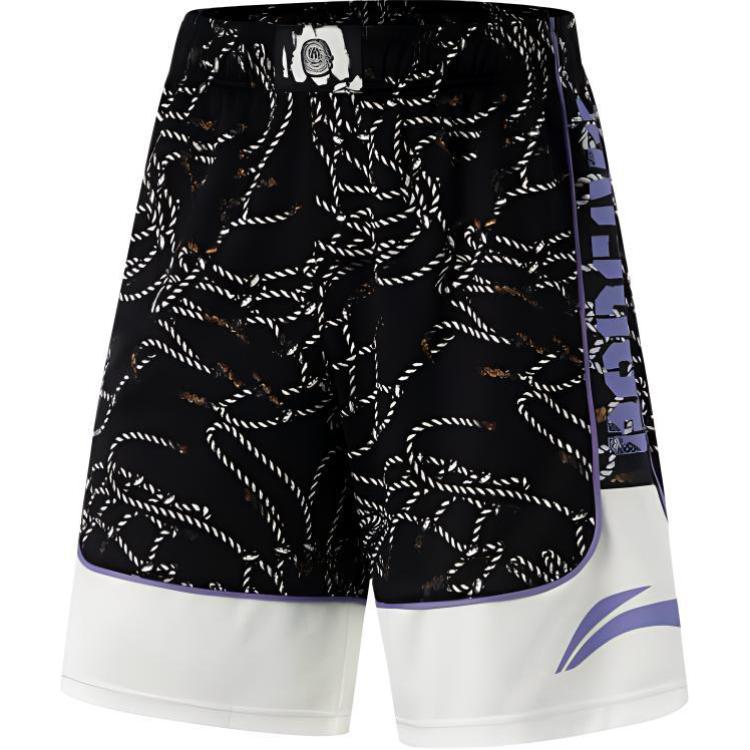 

Li-Ning Anti-Five Series Sports Casual Simple Comfortable Basketball Pants Men bottoms Black Off-White AAPU021-3 M