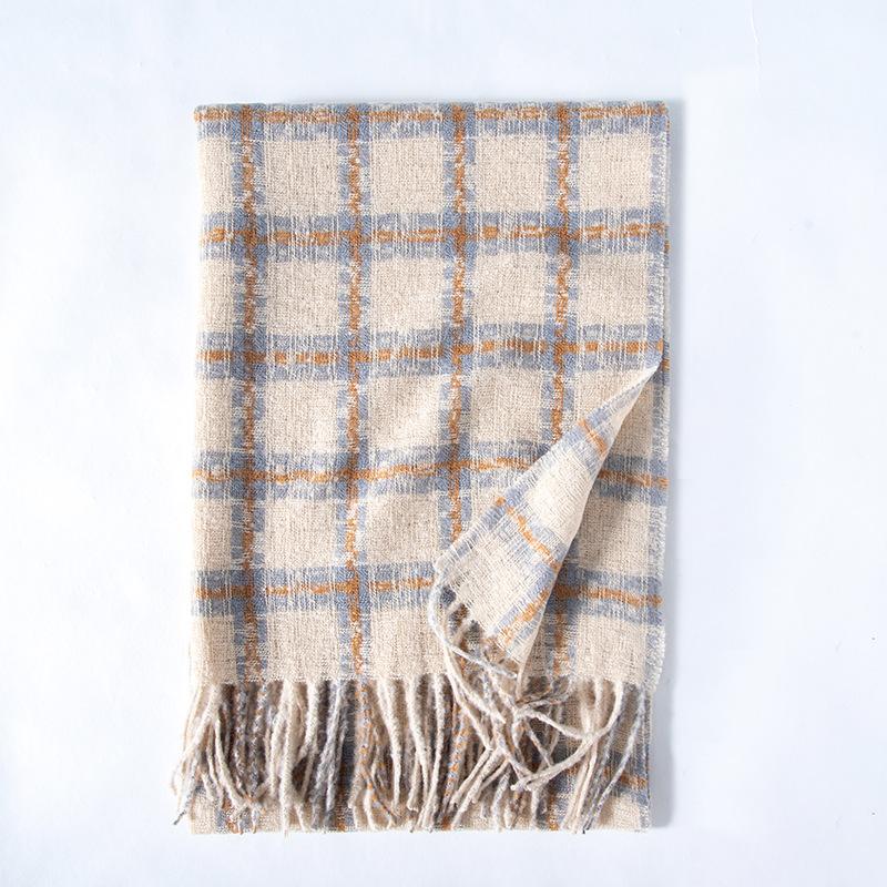 2025 new color plaid scarf autumn and winter fashion imitation cashmere scarf thickened warm scarf women