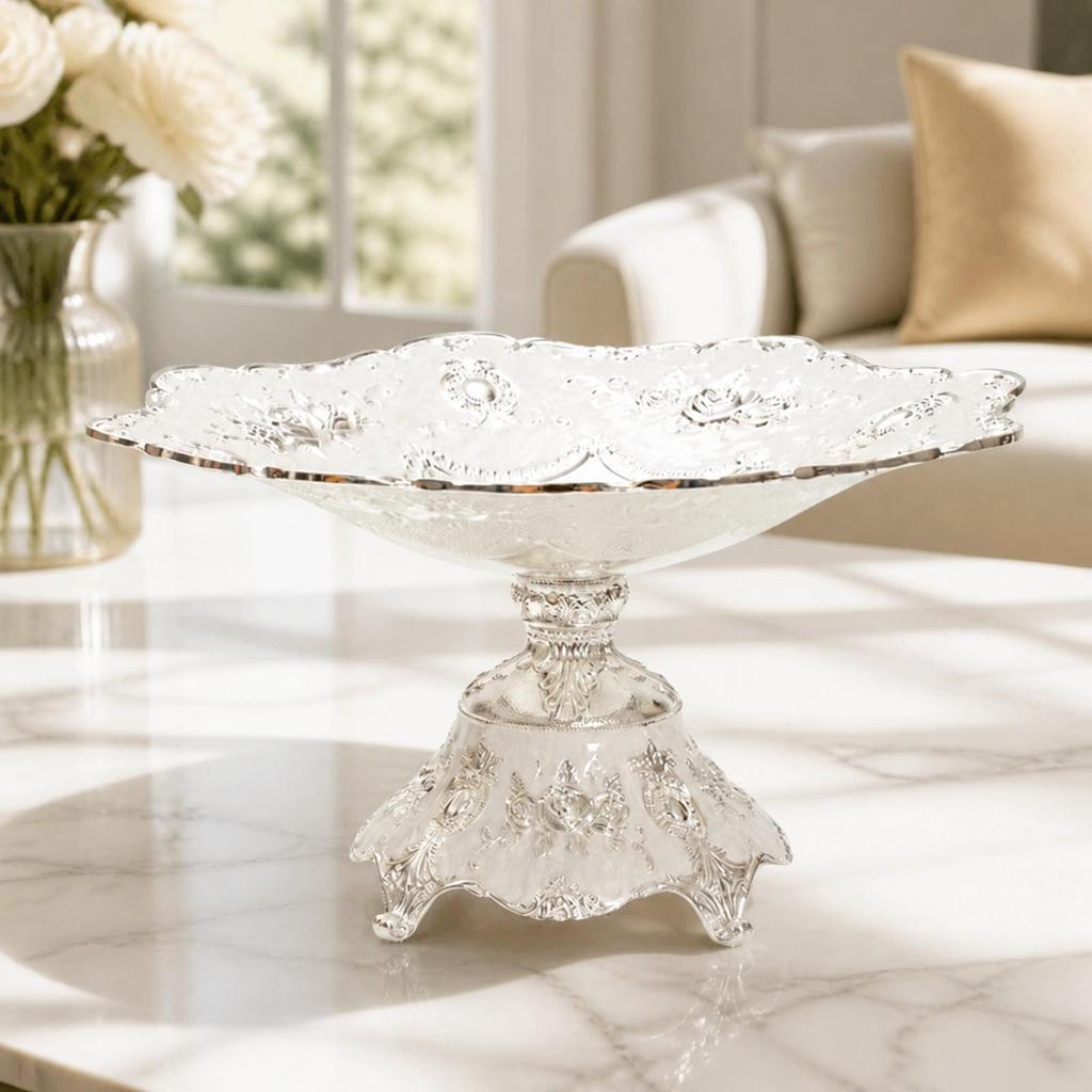 Snack Tray with Pedestal Sturdy Footed Spacious for Hosts