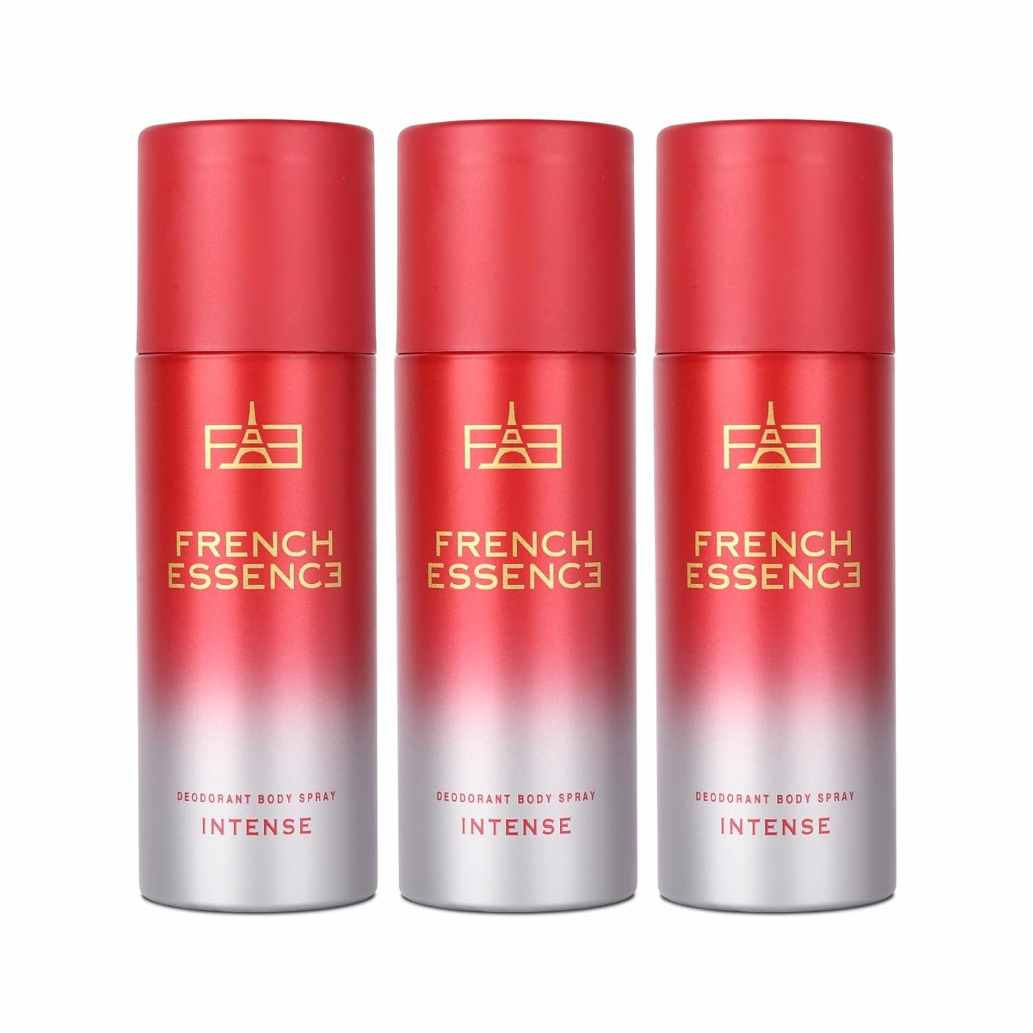 French Essence Intense Deodorant Body Spray Combo For Men Pack Of 3 X 150ml - 5.07 Fl.oz. Each M