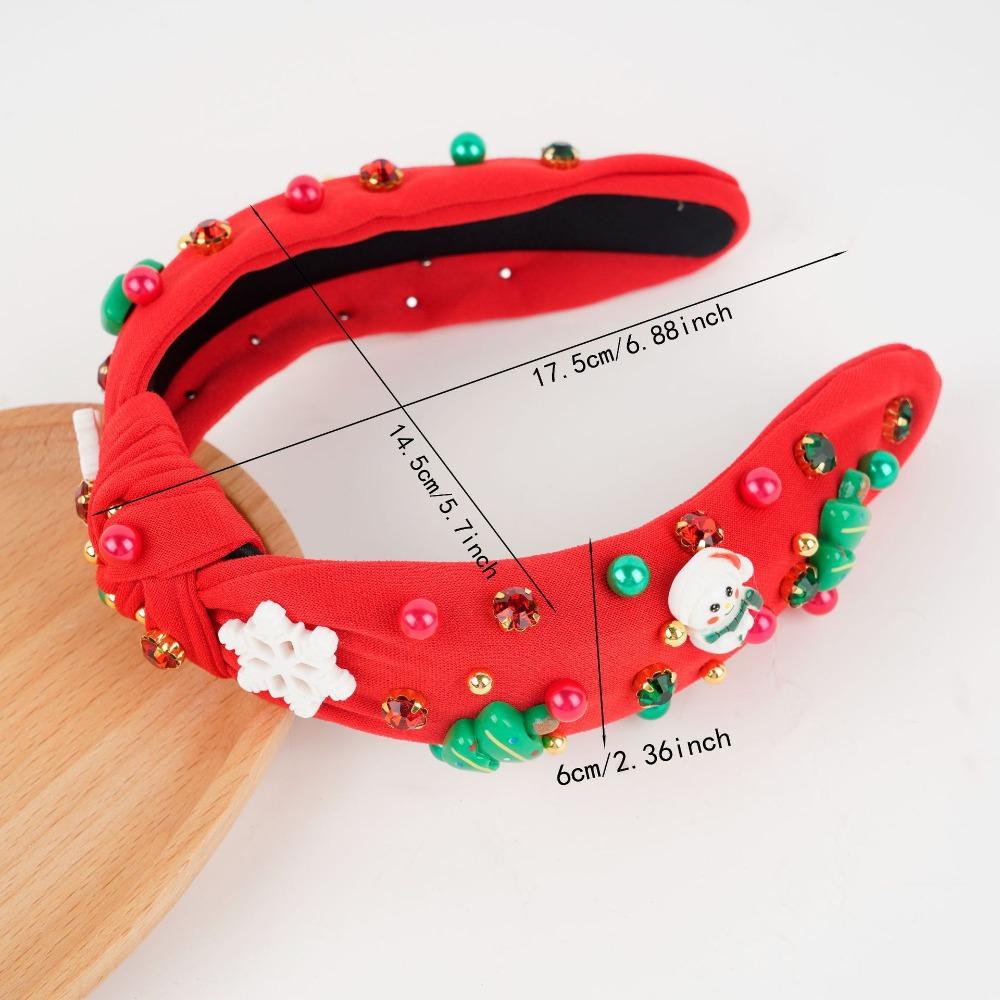 Popular Rhinestone Christmas Hairband Snowflake Bow Santa Claus Headwear Luxurious Cartoon Party Cosplay Props Makeup