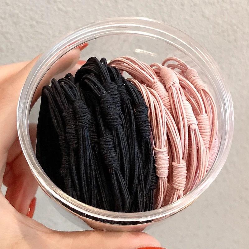 Women's Colorful Hairband Elastic Band 20 Pieces Korean High Elasticity Durable Hair Ring Simple Elegant Rope Hair Decoration