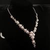 Banquet Pearl Necklace Necklace V-Shaped with Zircon Claw Setting Design