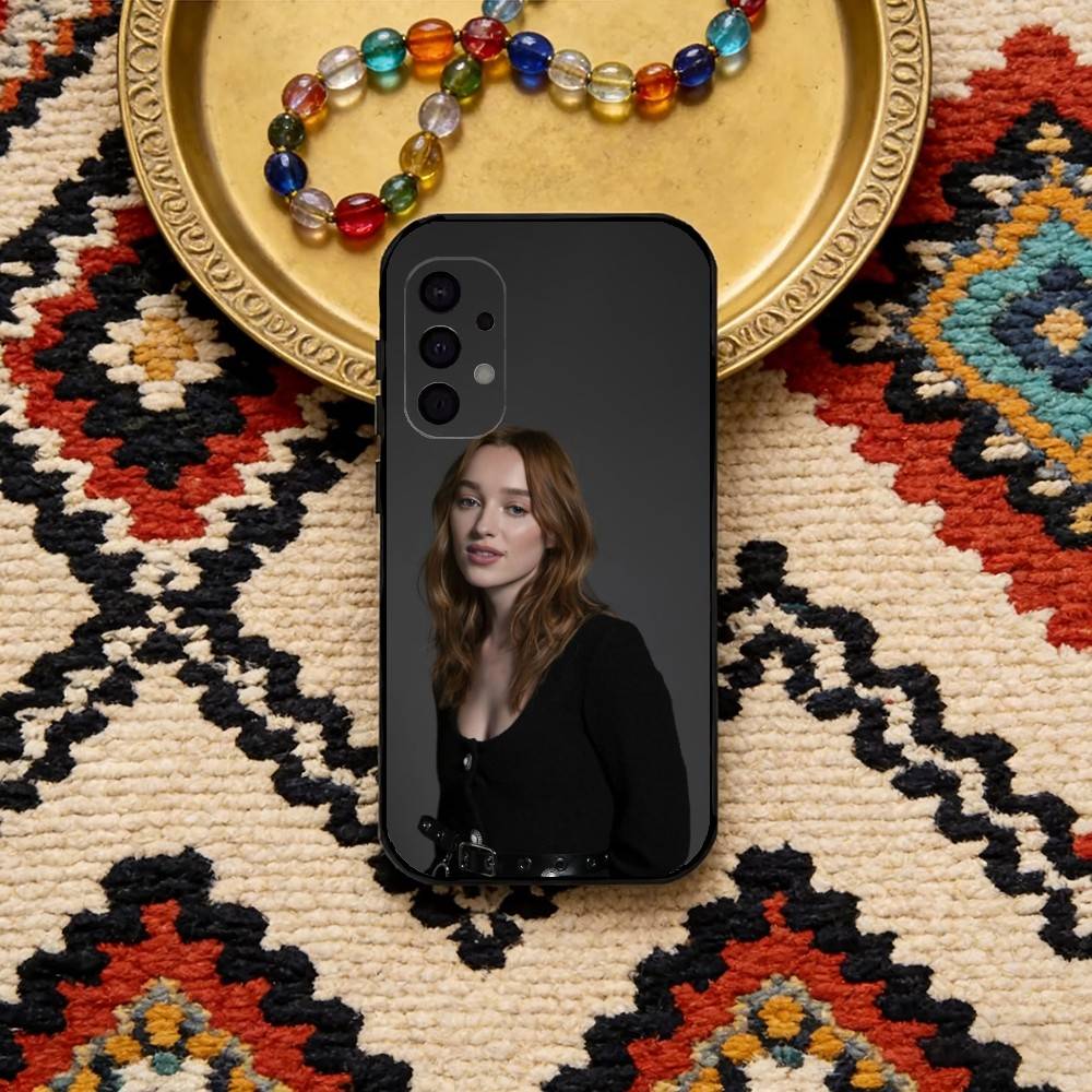 

Phoebe Dynevor Phone Case For Samsung S25,S24,S23,S22,S21,S20,Ultra,Plus,FE Black Soft Cover Samsung S21plus