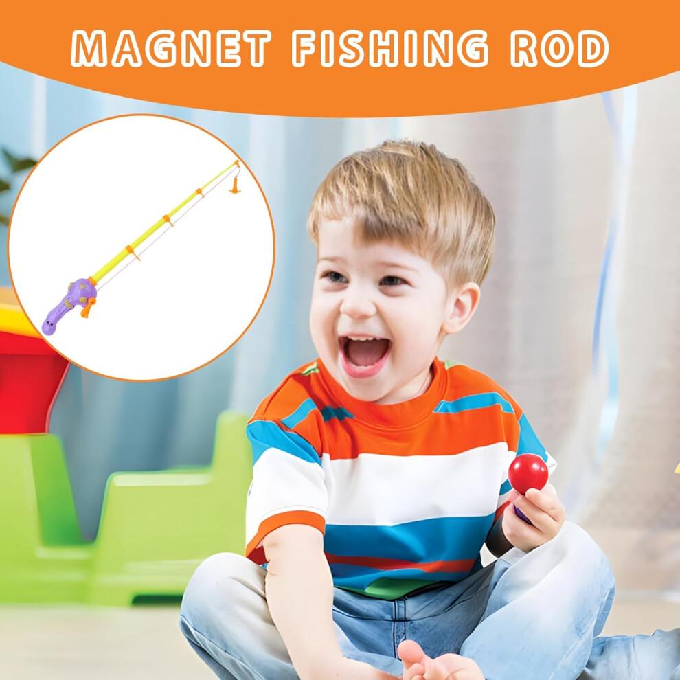 Fishing Bath Toy for Kids, Magnetic Fishing Rod with Sea Animal Handle, Expandable Bath Toy for Toddlers