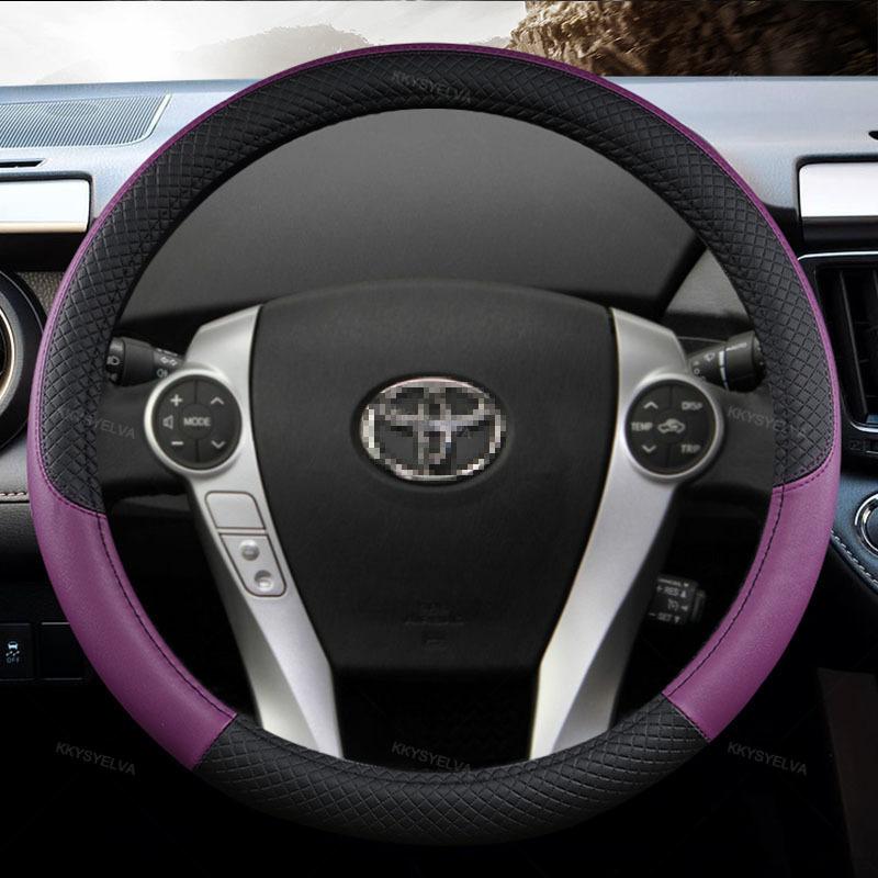 PU Leather Car Steering Wheel Cover For Toyota Prius 30 20 Prius V Prius C Prius Prime Massage Auto Accessories