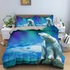 Polar Bear Duvet Cover King Queen 3D Lovely White Arctic Animal Bedding Set For Kids Teens Adult Wildlife Quilt Cover Pillowcase